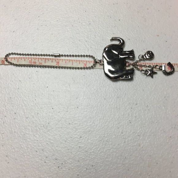 Silver Tone Lucky Elephant Handbag Luggage Tag Luck Charms - Picture 2 of 8